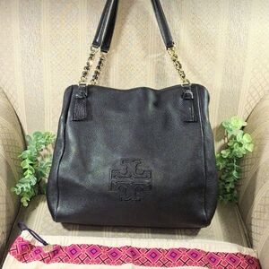 Tory Burch Harper 3 Compartment  Pebble Leather Shoulder Bag